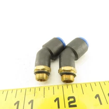 SMC 1/8NPT x 8mm Tube Push To Connect Elbow 45° Lot Of 2