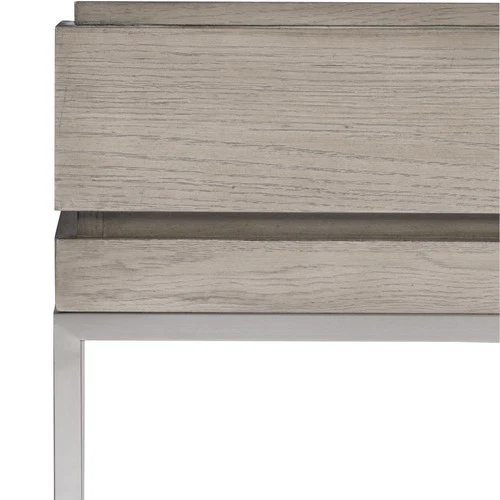 Uttermost 25373 Kamala 54"L Oak Veneer Top Stainless Steel - Light Mushroom Gray - Picture 7 of 7