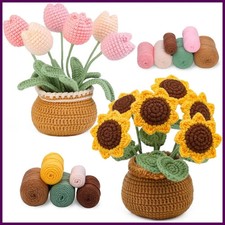MIUSIE Crochet Kit for Beginners Flower Potted Plants Crochet Kit Beginner