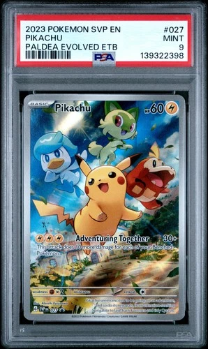 2023 POKEMON SVP EN-SV BLACK STAR PROMO #027 PIKACHU PSA 9