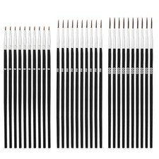 30pcs Detail Paint Brushes, Fine Tip 15.3x0.5cm/6.02x0.19in, Black
