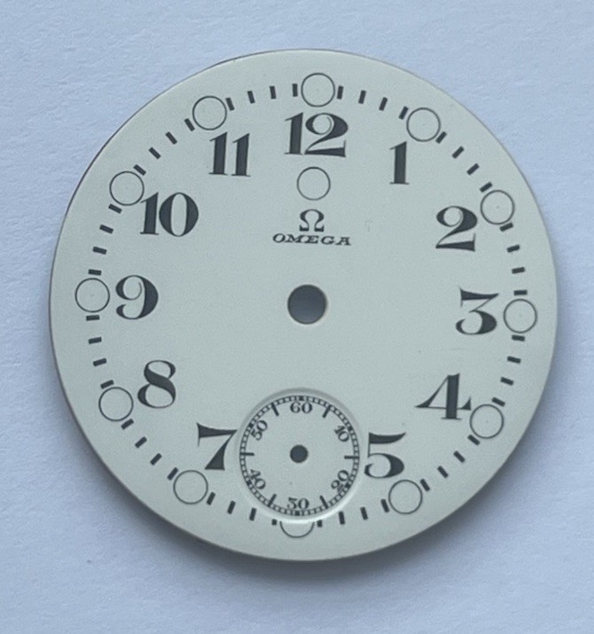 Cadran Omega montre gousset : pièce de rechange horlogerie 28,6mm