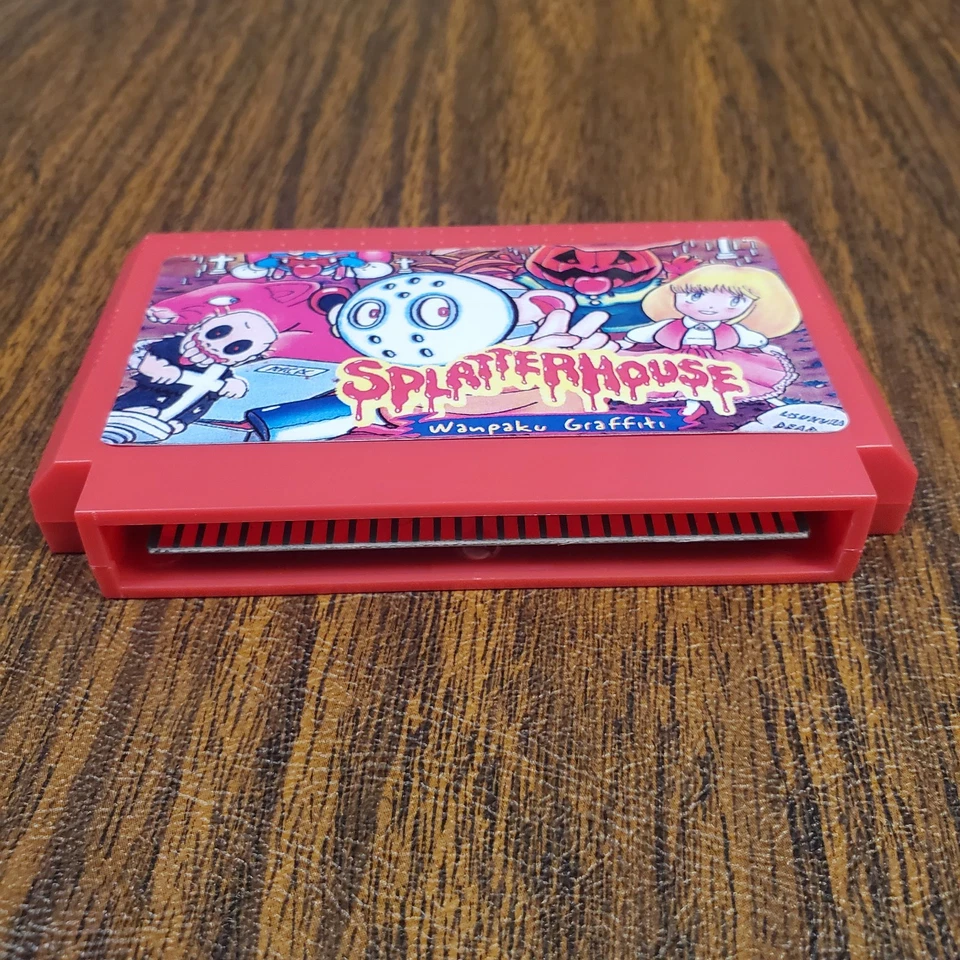 Splatterhouse (Famicom) Red physical Cartridge New 2025 Wanpaku Grafitti US - Image 2 of 3