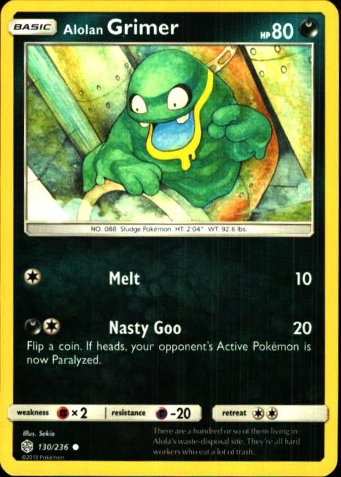 Alolan Grimer 130/236 C Cosmic Eclipse Pokemon LP