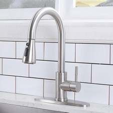 Kitchen Faucet with Pull Down Sprayer, Brushed Nickel Faucet for Kitchen Sink...