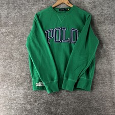 Polo Ralph Lauren Men's Spellout Crew Neck Sweater L/S Green Logo Size Small