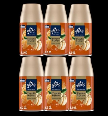 Lot 6X Glade Automatic Spray Refill Pumpkin & Ginger Scented Air Freshener