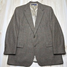 Vintage Brooks Brothers Windowpane Tweed Pure Wool Blazer Mens 44R Sport Coat