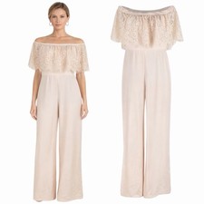 NEW BHLDN Theia Mila Lace Off Shoulder Lace Jumpsuit Braidesmaid Women Size 8