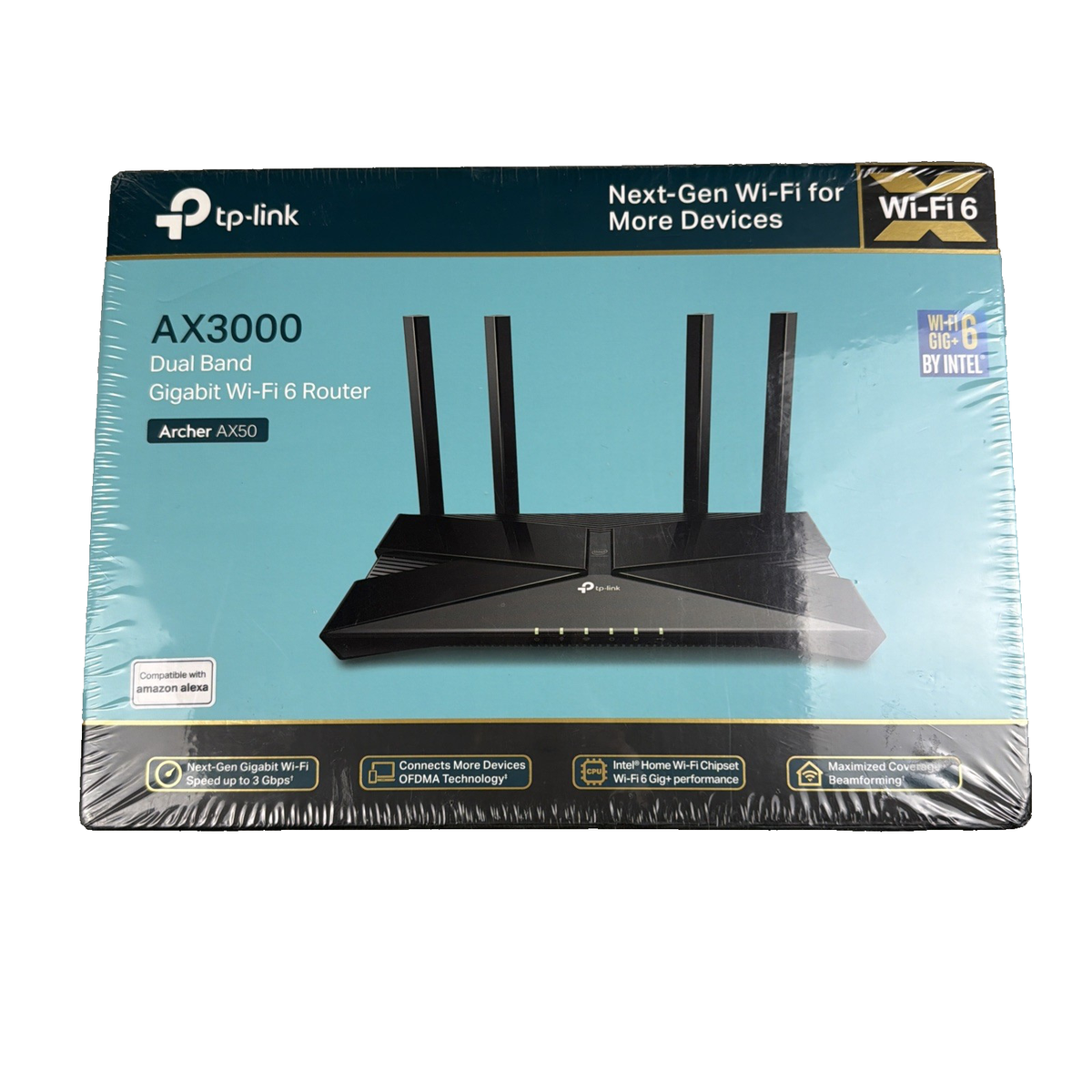 TP-LINK Archer AX50 Dual-Band Wi-Fi 6 Router - Black for sale