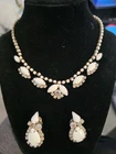 Vintage Milk Glass and Iridescent Aurora Borealis Stones! 1950s-1960s