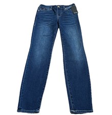 True Religion Halle Mid Rise Super Skinny Jeans Women 31 Night Cap Blue NEW 159