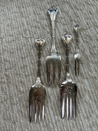 4 forchette Whiting Empire argento sterling tipi assortiti di - Foto 2 di 10