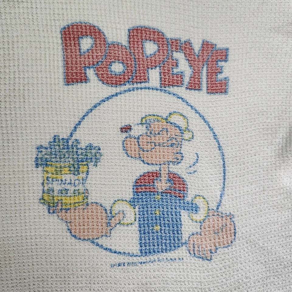 Винтажная пижамная рубашка 80-х Popeye Thermal с длинным рукавом молодежный размер - Изображение 2 из 4