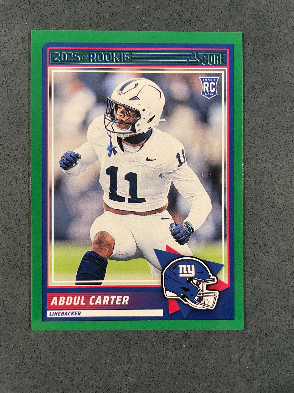 Abdul Carter Penn State/NY Giants Green Parallel 2025 Score - Rookies #16 (RC)