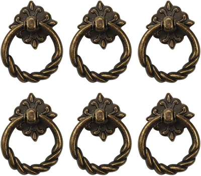 green emerald velvet dress Bonsicoky 12Pcs Round Ring Drawer Pulls Matte Gold Ring Handle Knobs for  Cabinet Drawer Dresser Cupboard Wardrobe, Single Hole main image 0