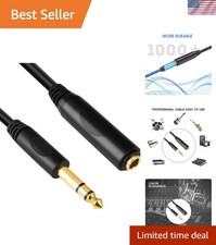 6 Feet Gold Plated 1/4 inch TRS Male to Female Audio Extension Cable
