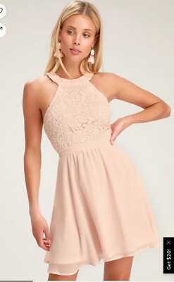 Lulu's Exclusive Lovers Game Mini Dress Blush Pink Lace Skater Dress, Sz S | eBay Lulu's Exclusive Lovers Game Mini Dress Blush Pink Lace Skater Dress, Sz S | eBay