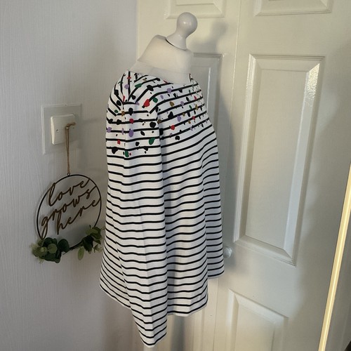 Top Barbour UK 18 Hawkins stampa animalier bianco e nero a righe maniche lunghe - Foto 5 di 15