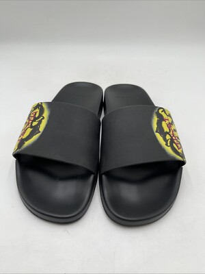 サンダル・ミュール VERSACE MEDUSA SMILEY RUBBER SLIDE SANDALS Versace Medusa Smile Black Rubber Slide Sandals Men's Size