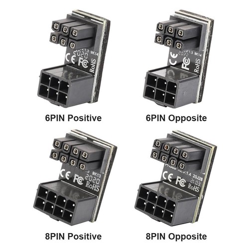 ATX 8 Pin Female to Male 180 Degree Up Angled Adapter for Graphics Card - Bild 9 von 10
