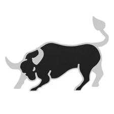Black Bull 3D Dual Layer Stainless Steel Decal Emblem Badge Sticker 6.5" x 4"