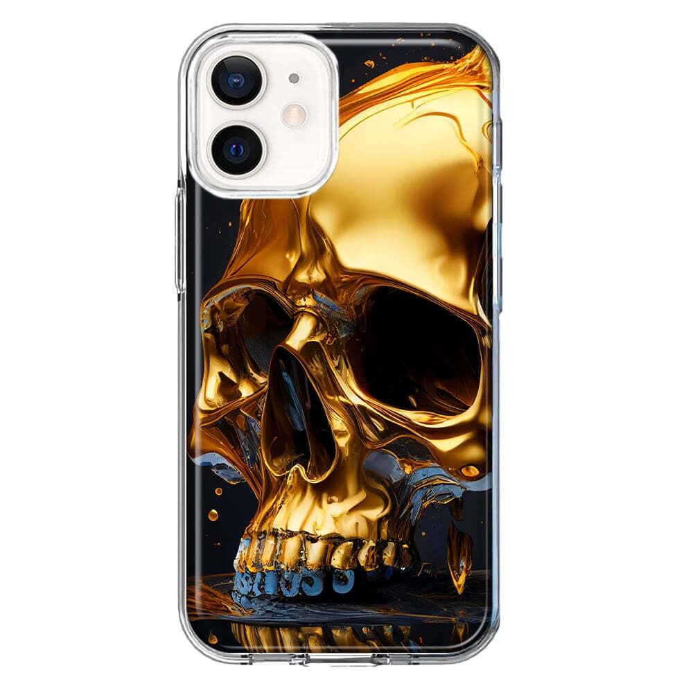 Mundaze Case for Apple iPhone 11 Melting Gold Skull