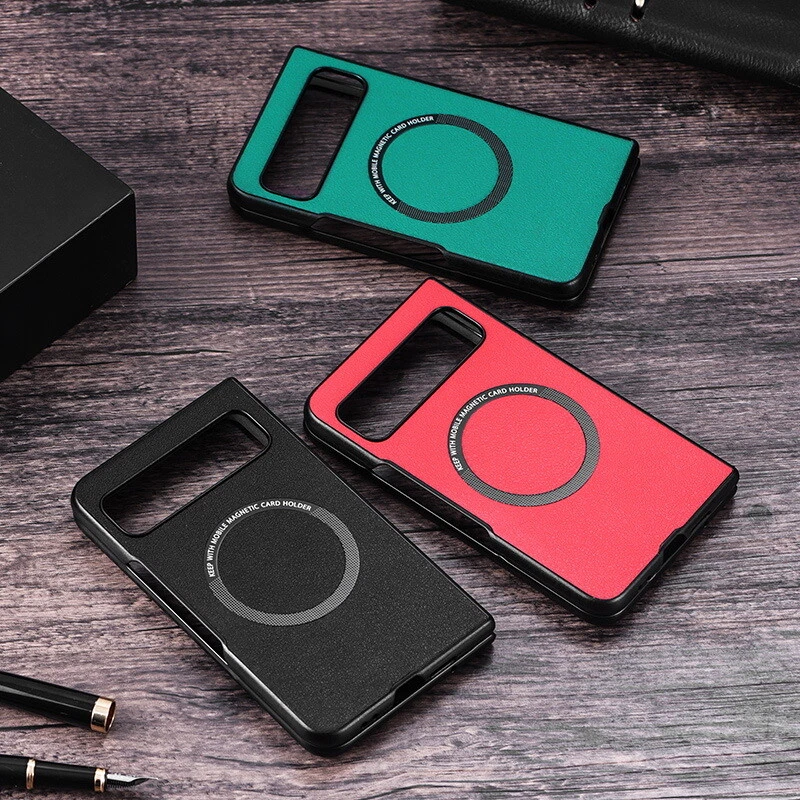 Magnetic Case For Google Pixel Fold 5G Shockproof Magsafe Leather Silicone Cover - Image 4 of 4