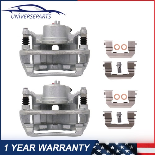 Pair Front Side Brake Calipers & Bolts For Acura ILX Honda Accord Civic