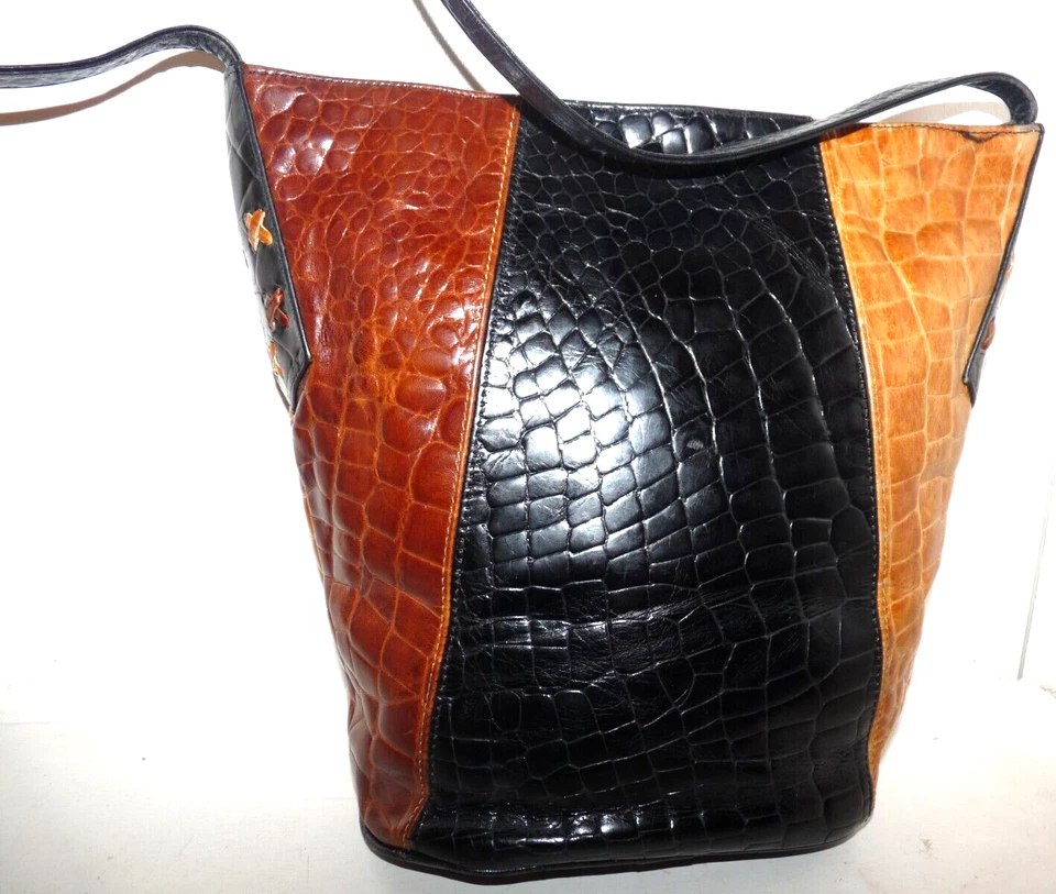 Joseph B. Exclusivo bolso bandolera vintage de cuero tricolor de Nueva York Foto 4 de 4