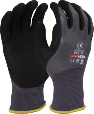 Lot De 5 Gants UCI Nitrilon Duo-Lite – Double Couche Nitrile, étanches, 18 Gg