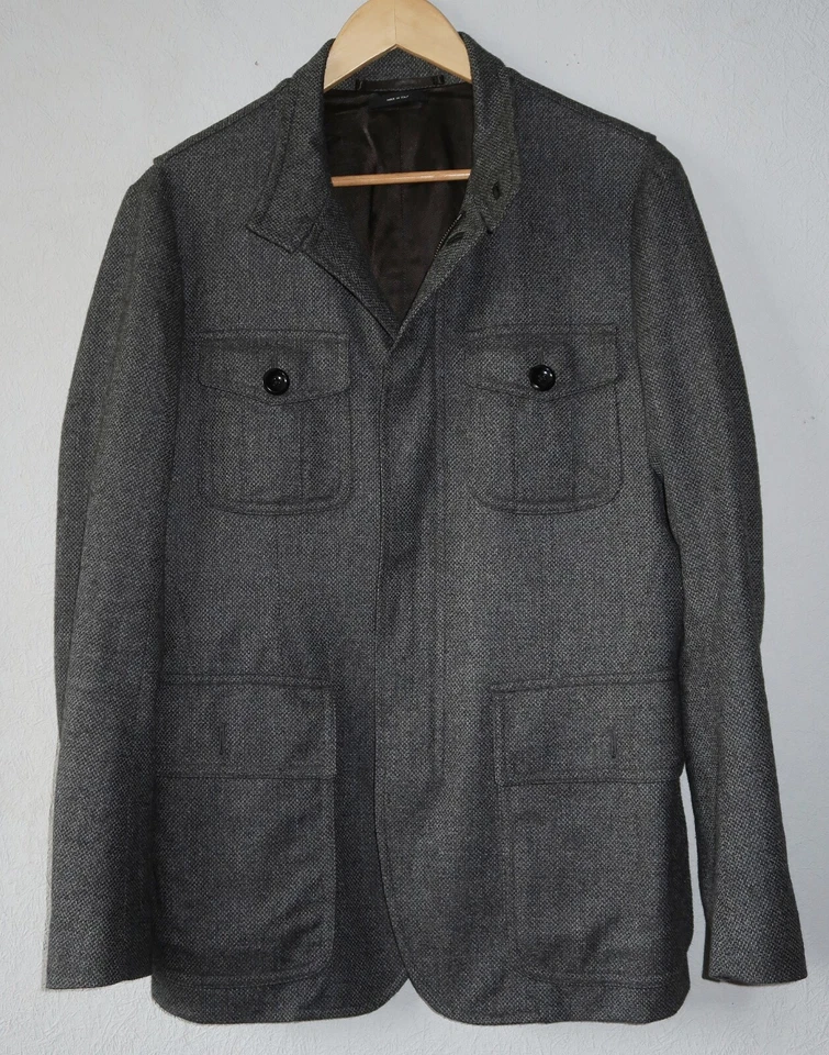 Blazer/veste de campagne hybride homme TOM FORD gris laine cachemire soie fab... - Photo 2/4