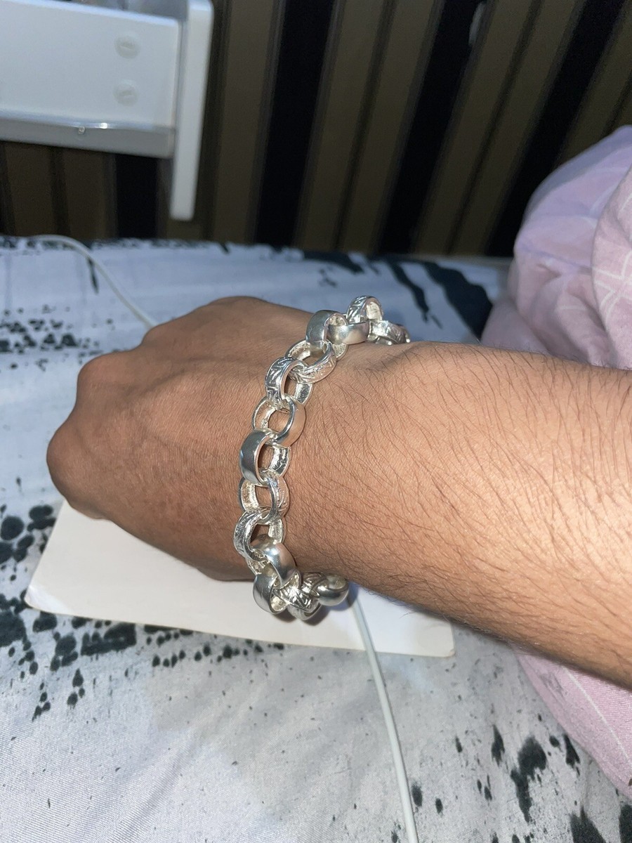 Wrist Womens Silver Belcher Bracelet Silver T-bar Belcher Chain
