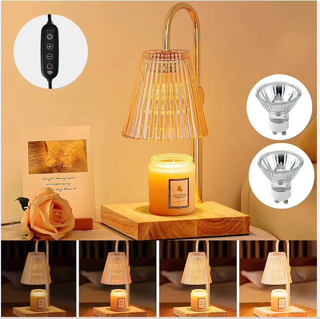 Candle Warmer Lamp, Adjustable Glass Lamp Candle Warmer with Timer Dimmable - Image 3 of 4