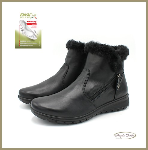 Enval Soft stivaletti da donna invernali caldi in pelle bassi scarponcini  scarpe | eBay