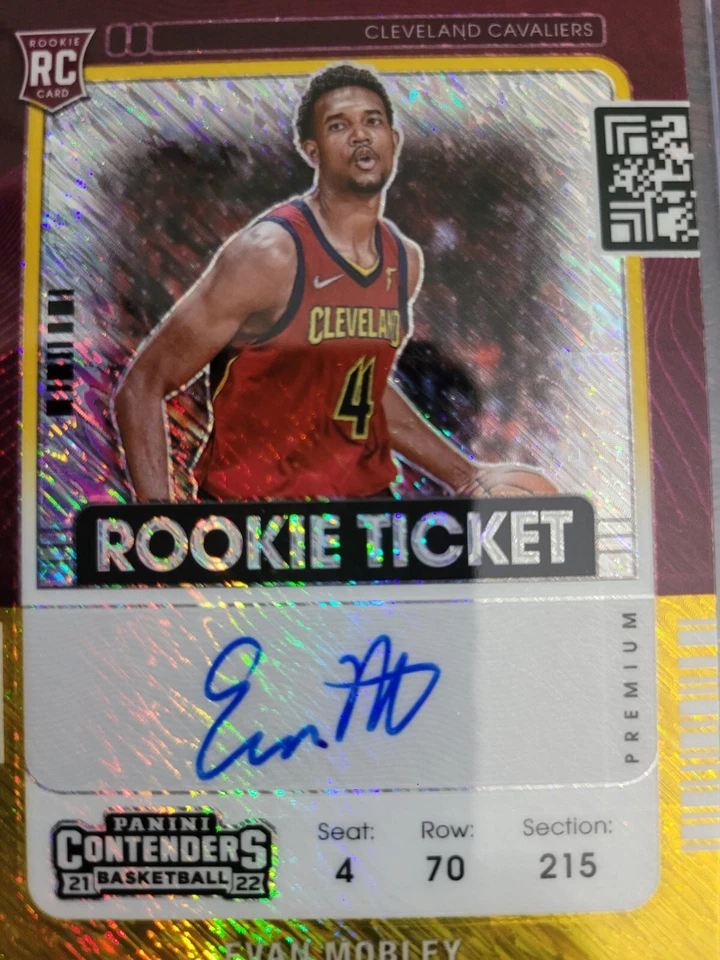 2021-22 Contenders Evan Mobley Rookie Premium FOTL Gold Shimmer 1 of 1 Auto - Image 2 of 4
