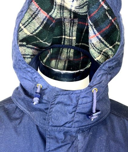 Eddie Bauer Vintage Men's Navy Blue Winter Coat Jacket Parka Size L Wool Lining - Picture 6 of 9