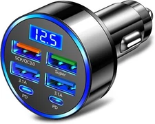 4 USB 6 Ports Super Fast Car Charger Adapter for iPhone Samsung Android Phone