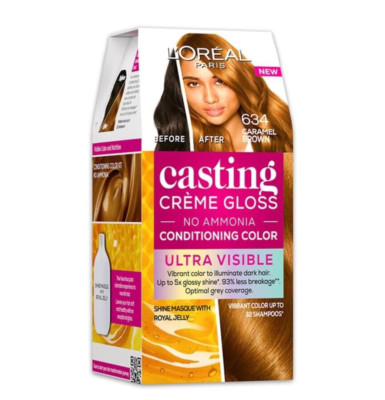 Loreal Paris Casting Creme Gloss Hair Color Caramel Brown 634 - (100 gm + 60 ml)