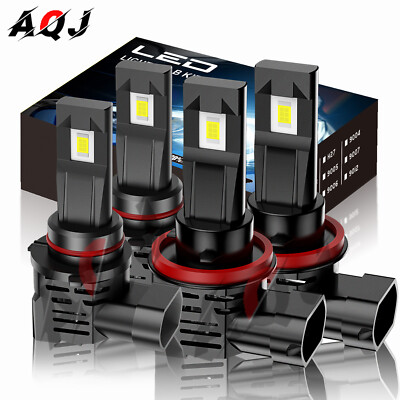 For Honda Insight 2010-2014 4x 9005 H11 6000K LED Headlight Bulbs Hi-Low Beam