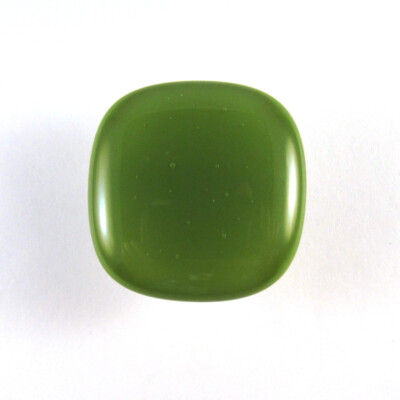 Moss Green Glass Cabinet Knob - Colormax (118 colors) Rounded Square Green