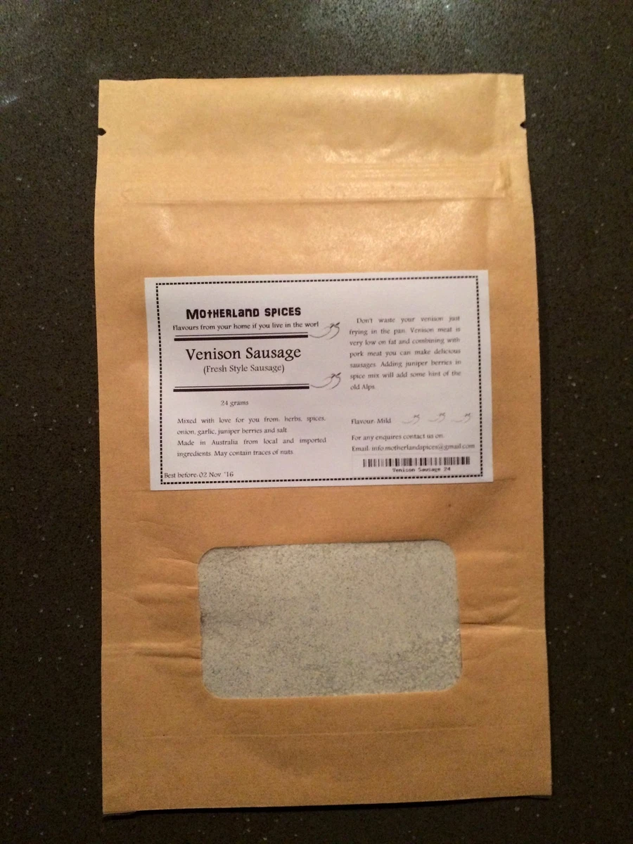 VENISON SAUSAGE (Fresh Style) FOR 1 KG SAUSAGE SPICE MIX