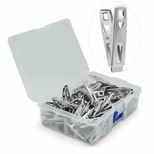  60 PCS Strong Stainless Steel Clothes Pins Metal Laundry Pegs with Storage   