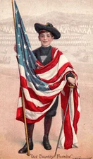 American Flag Soldier Postcard