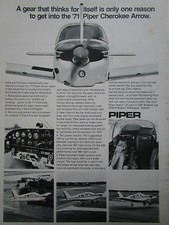 9/1971 PUB PIPER AIRCRAFT PIPER CHEROKEE ARROW AVION FLUGZEUG ORIGINAL AD