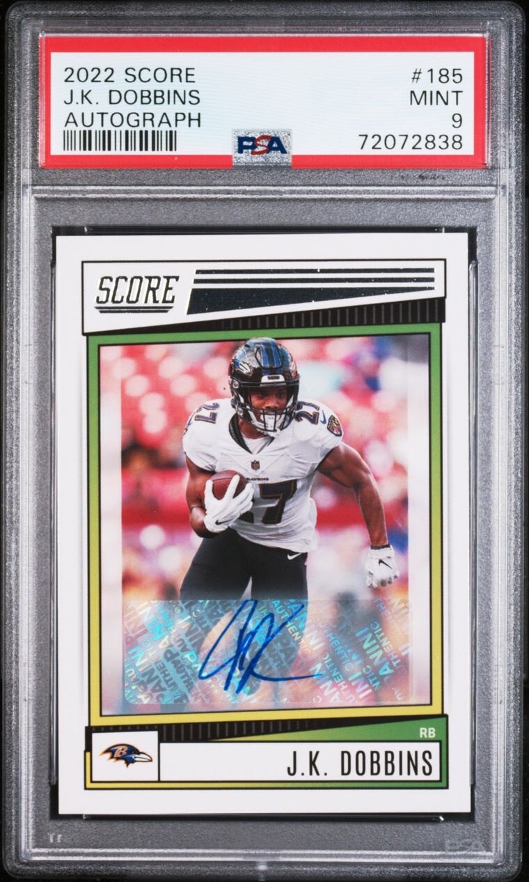 2022 Score Signatures JK Dobbins #185 Auto