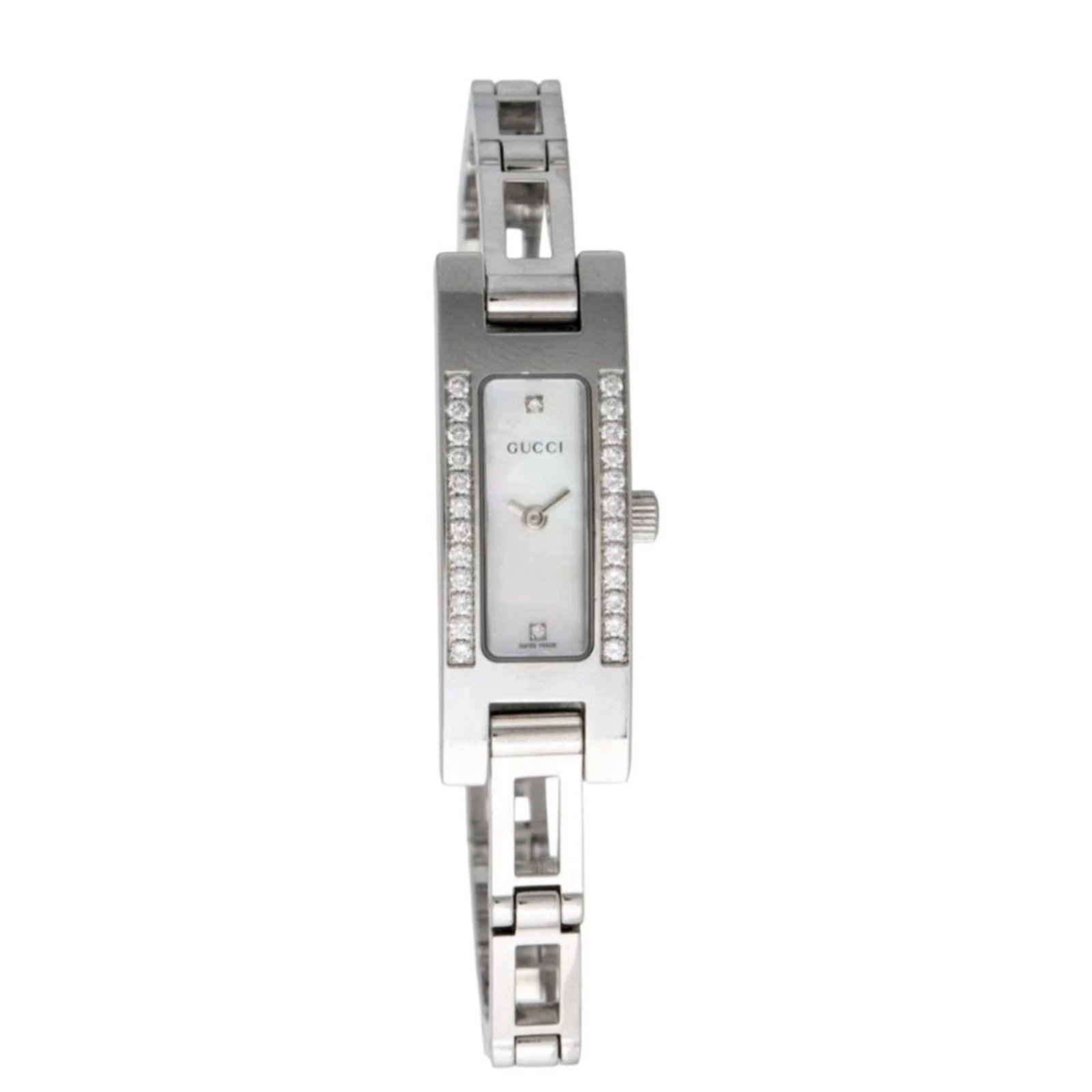 Montre Gucci 3900L argent diamant