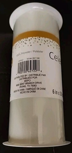 Celebrate it Tulle 6" w × 20 yds WHITE NEW Sealed Spool 100% Polyester - Picture 3 of 5