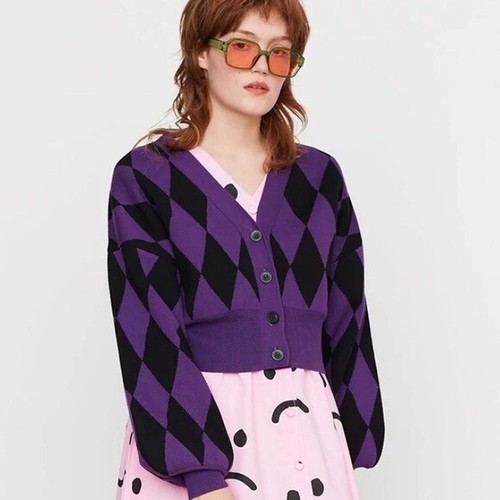 Lazy Oaf | Purple Harlequin Cardigan 