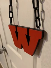 Wisconsin Badgers Turnover Chain Necklace. Hand made.